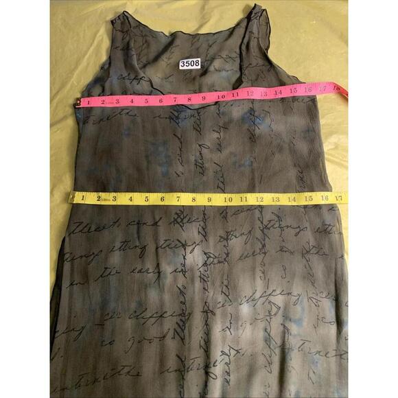 Silk Sheer Tunic Top Chemise Dress Gray No Sz Tag Fits Like S Small - Picture 6 of 7